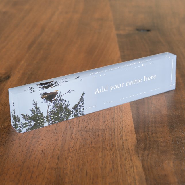 Bald Eagle Namensplakette (Seite)