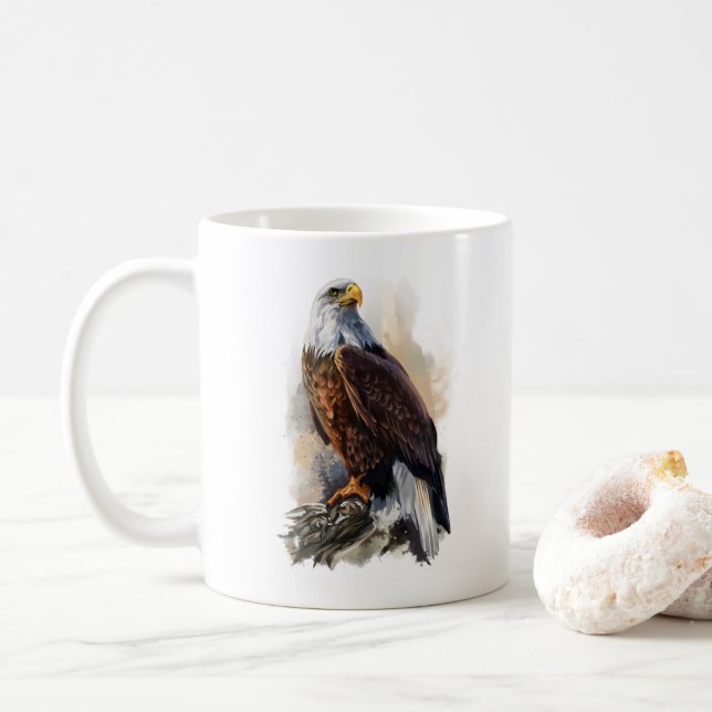 Bald Eagle Painting Kaffeetasse (Mit Donut)