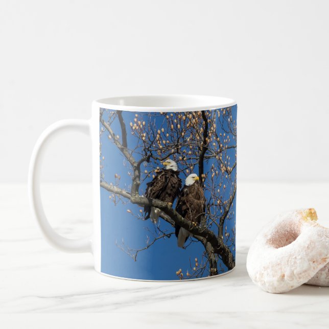 Bald Eagle Pair Tasse (Mit Donut)