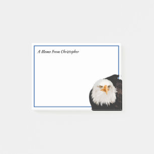 Bald Eagle Patriotic Bird Military Veteran Name Post-it Klebezettel