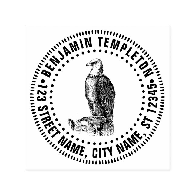 Bald Eagle Perch Bird von Prey Name Rücksendeadres Permastempel (Design)
