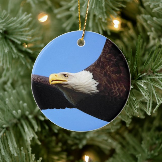 Bald Eagle Portrait Keramik Ornament (Baum)