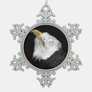 Bald Eagle Portriat Schneeflocken Zinn-Ornament