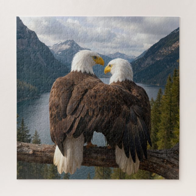Bald Eagle Protecting His Mate Puzzle (Vertikal)