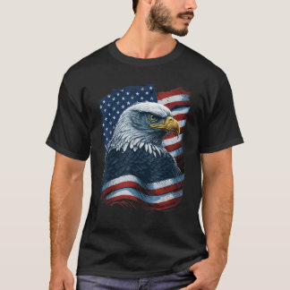 Bald Eagle Proud Patriotic American Flag 4. T-Shirt