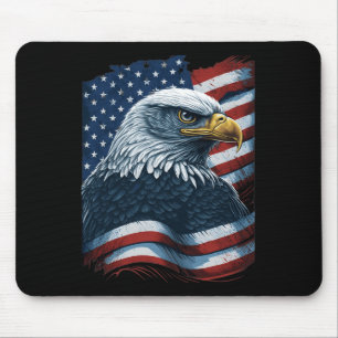 Bald Eagle Proud Patriotic American Us Flag 4. Mousepad