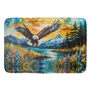 Bald Eagle River Wildblumen bei Sunset Badematte
