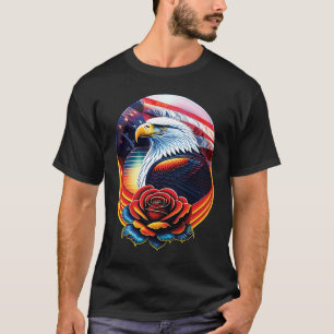 Bald Eagle Rose Patriotic 4. Juli USA T-Shirt