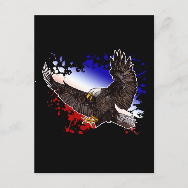 Bald Eagle - Rot, Weiß und Blau Postkarte (Vorderseite)