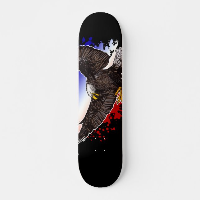 Bald Eagle - Rot, Weiß und Blau Skateboard (Vorne)