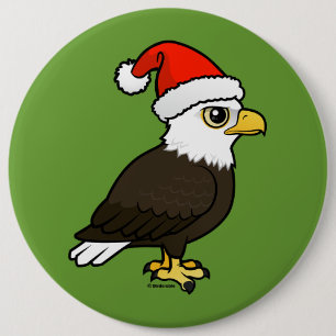 Bald Eagle Santa Button
