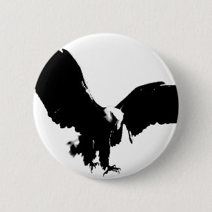 Bald Eagle Silhouette Button