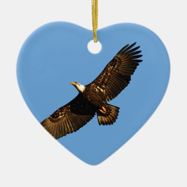 Bald Eagle Soaring 2 Keramik Ornament (Vorne)