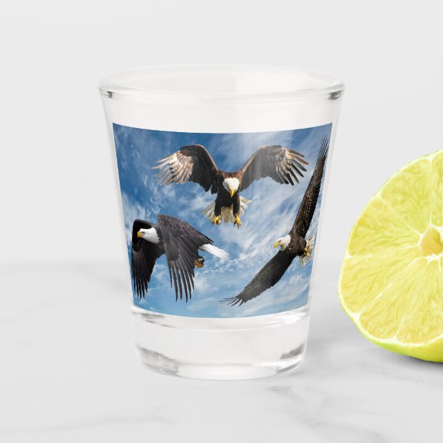 Bald Eagle Soaring Schnapsglas (Vorderseite)