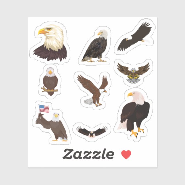 Bald Eagle Stickers Aufkleber (Blatt)