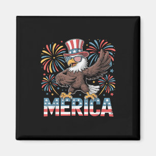 Bald Eagle tanzend "merica T-Shirt Funny Patriotic Magnet