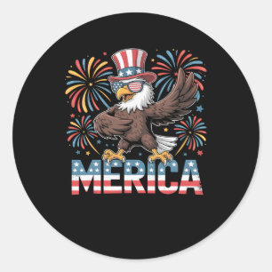 Bald Eagle tanzend "merica T-Shirt Funny Patriotic Runder Aufkleber