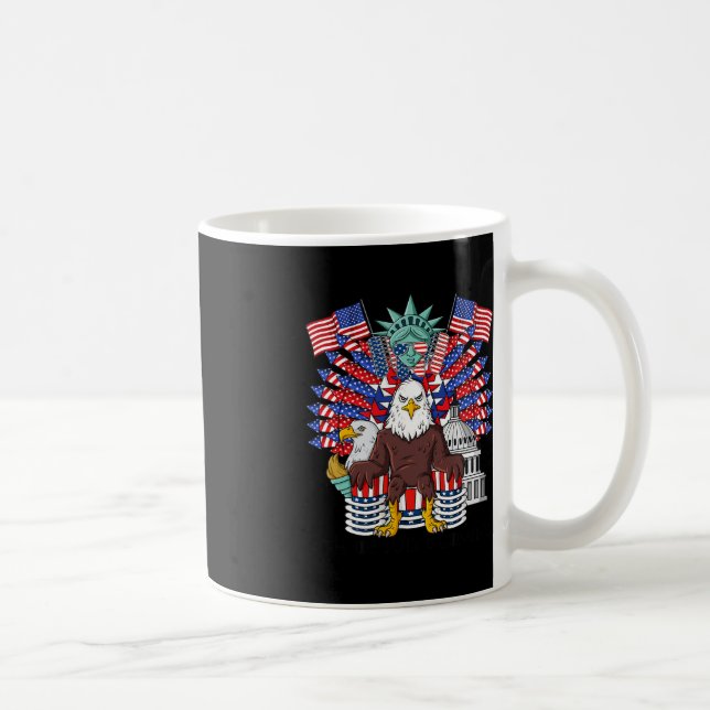 Bald Eagle Throne 4. Juli USA Patriotic Boys K Kaffeetasse (Rechts)