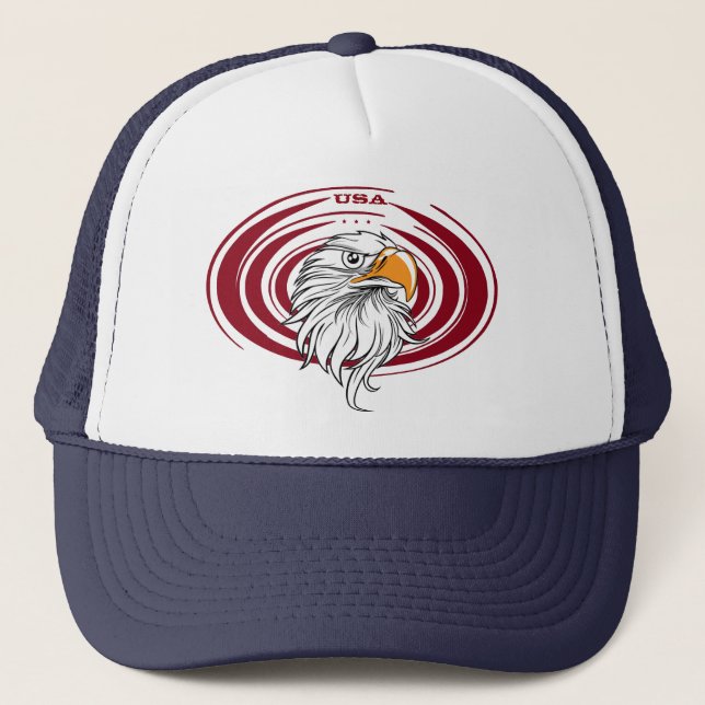 Bald Eagle Trucker Hat Truckerkappe (Vorderseite)