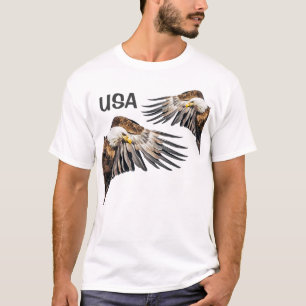 Bald Eagle über die Wing/USA T-Shirt