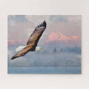 Bald Eagle über olympische Monate Kunstfotografie Puzzle