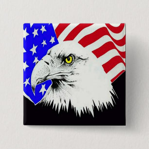 Bald Eagle und die amerikanische Flagge Button