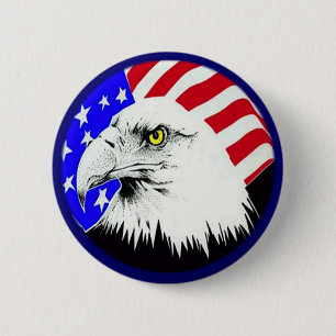 Bald Eagle und die amerikanische Flagge Button