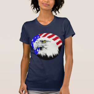 Bald Eagle und die amerikanische Flagge T-Shirt