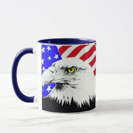 Bald Eagle und die amerikanische Flagge Tasse