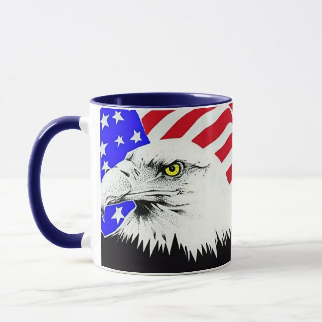 Bald Eagle und die amerikanische Flagge Tasse (Links)