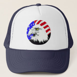 Bald Eagle und die amerikanische Flagge Truckerkappe