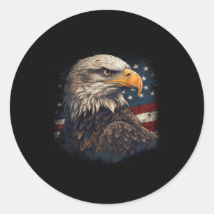Bald Eagle US American Flag 4. Juli Proud Patr Runder Aufkleber