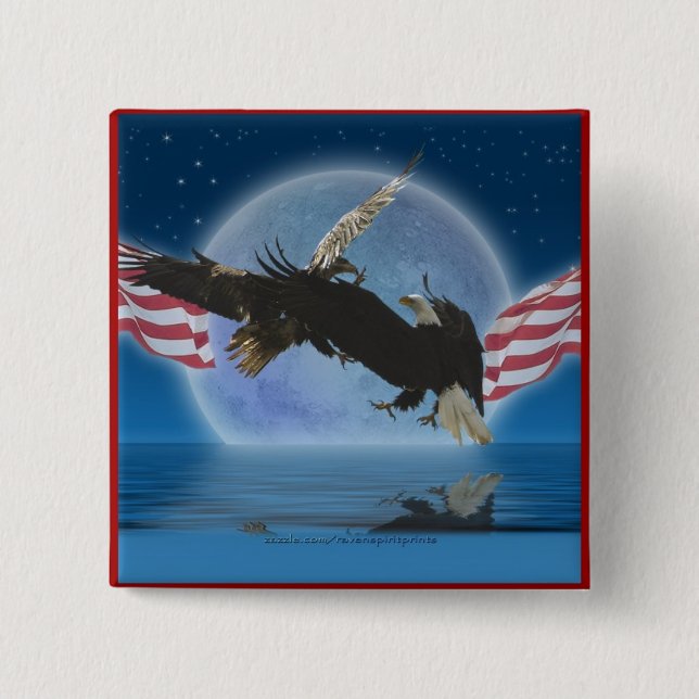 BALD EAGLE & US FLAG Patriot Series Button (Vorderseite)