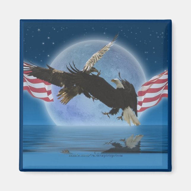BALD EAGLE & US FLAG Patriot Series Magnet (Vorne)