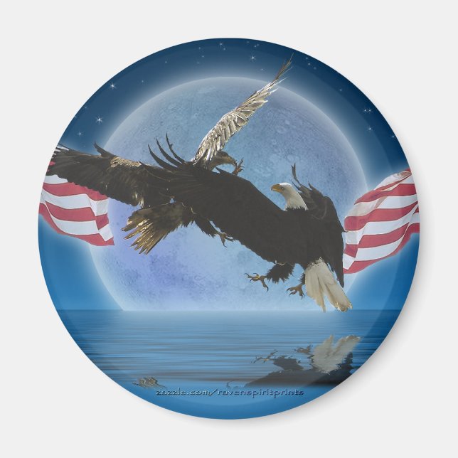 BALD EAGLE & US FLAG Patriot Series Magnet (Vorne)