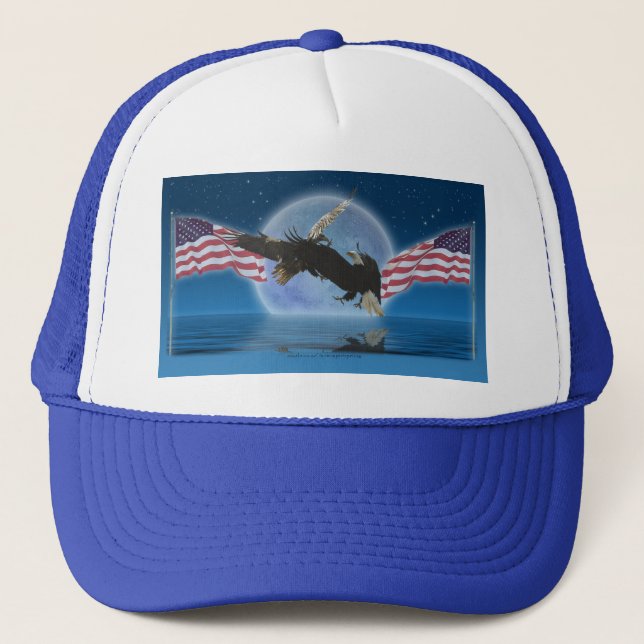 BALD EAGLE & US FLAG Patriot Series Truckerkappe (Vorderseite)