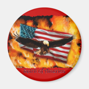 Bald Eagle & US Flag Patriotic Collection Magnet