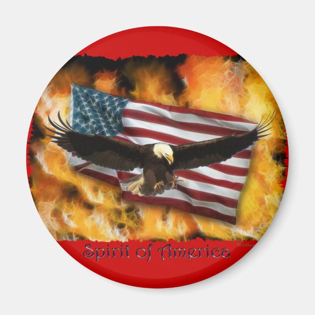 Bald Eagle & US Flag Patriotic Collection Magnet (Vorne)