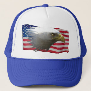 Bald Eagle & USA Flag Patriotic Cap Truckerkappe