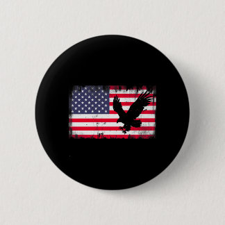 Bald Eagle Usa Flag Patriotic Fourth Of July Dom Button