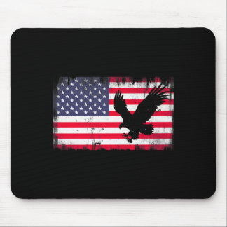 Bald Eagle Usa Flag Patriotic Fourth Of July Dom Mousepad
