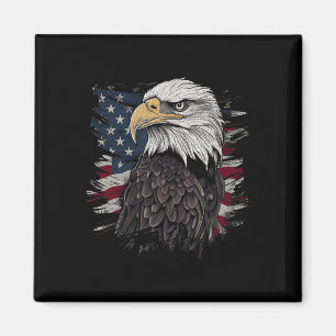 Bald Eagle USA Flag Patriotic Graphics Men Magnet