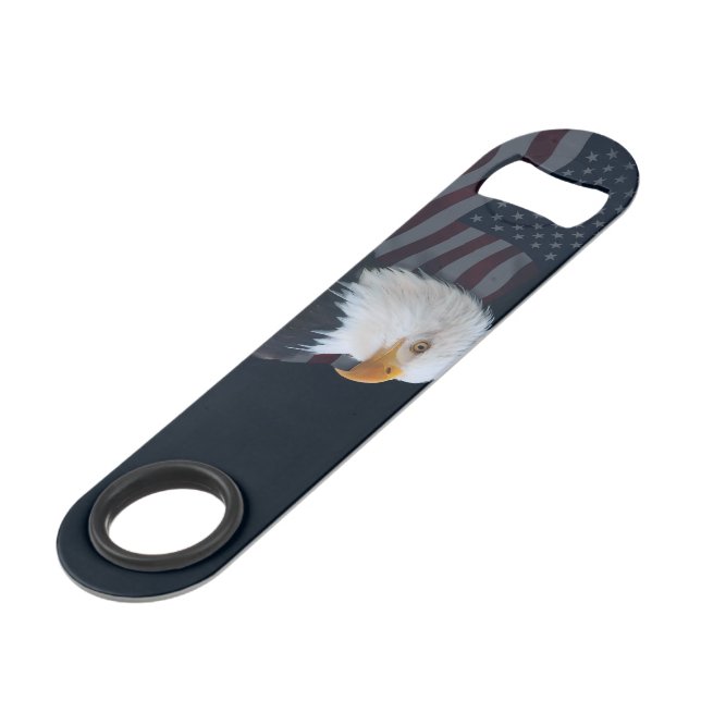 Bald Eagle Usa Flag Speed Flaschenöffner (Vorderseite Schrägansicht)