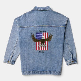 Bald Eagle USA Flag Streben nach Freiheit Jeansjacke