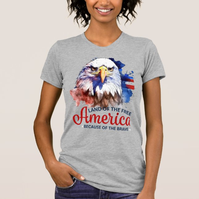 Bald Eagle-USA-Land der Freien Zuhause der Brave T-Shirt (Vorderseite)