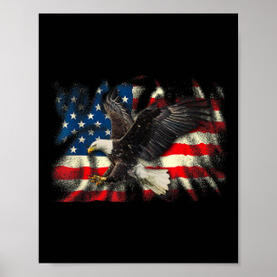 Bald Eagle Vintag American Flag Patriotic Usa 4. Poster