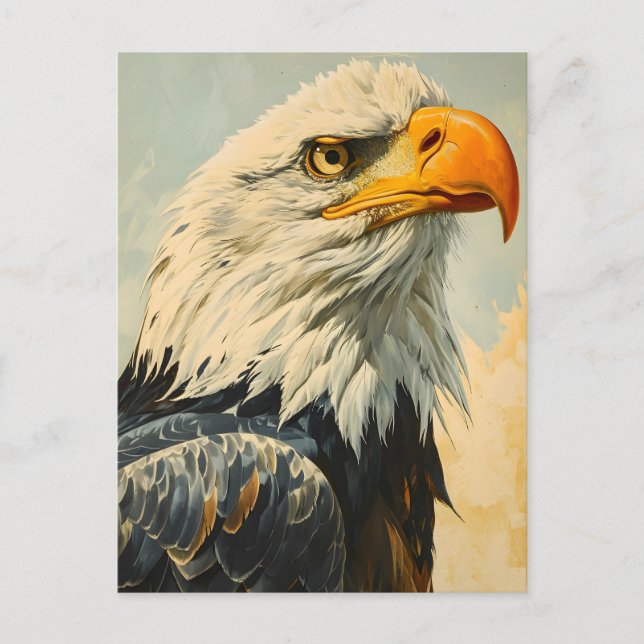 Bald Eagle Vintag Postkarte (Vorderseite)