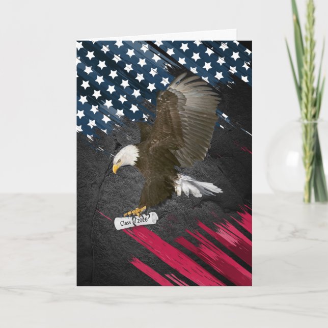 Bald Eagle with 2026 Graduation Diploma Karte (Vorderseite)