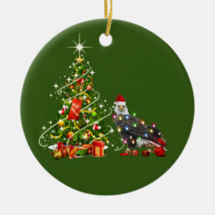 BALD EAGLE With Hat Scaft Christmas Keramik Ornament