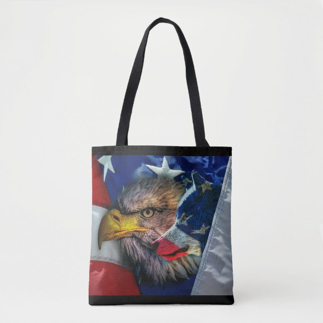 Bald Eagle Wolf American Flag (Vorderseite)